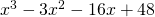 x^{3}-3x^{2}-16x+48