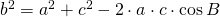 {b}^2={a}^2+{c}^2-2 \cdot a \cdot c\cdot\cos{B}