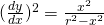 (\frac{dy}{dx})^{2}=\frac{x^{2}}{r^{2}-x^{2}}