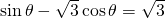 \sin \theta-\sqrt{3}\cos \theta=\sqrt{3}