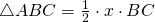 \triangle ABC=\frac{1}{2}\cdot x \cdot BC