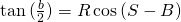 \tan {(\frac{b}{2})}=R\cos{(S-B)}