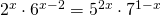 2^{x} \cdot 6^{x-2}=5^{2x}\cdot 7^{1-x}