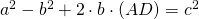 {a}^2-{b}^2+2 \cdot b \cdot (AD)={c}^2