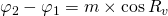 \varphi_{2}-\varphi_{1}=m\times \cos {R_v}