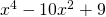 x^{4}-10x^{2}+9