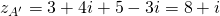 z_{A'}=3+4i+5-3i=8+i