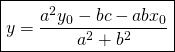 \boxed{y=\frac{a^{2}y_0-bc-abx_0}{a^{2}+b^{2}}}