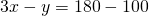 3x-y=180-100