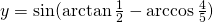 y=\sin (\arctan \frac{1}{2}-\arccos \frac{4}{5})