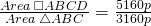 \frac{Area\; \square ABCD}{Area \; \triangle ABC}=\frac{5160p}{3160p}