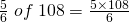 \frac{5}{6}\; of\;108=\frac{5 \times 108}{6}