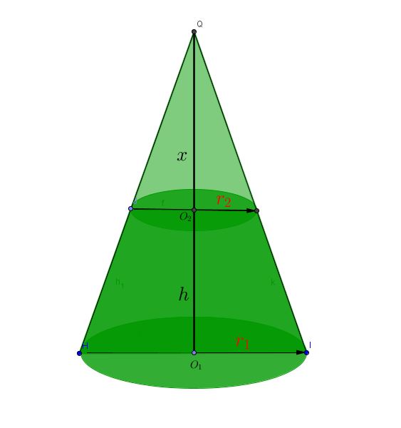 volume of truncated cone formula